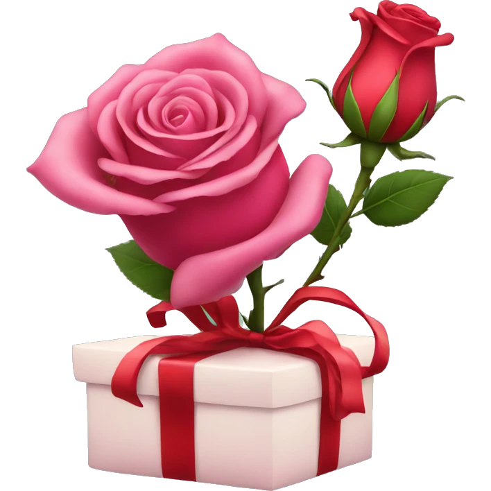 rose with gift emoji