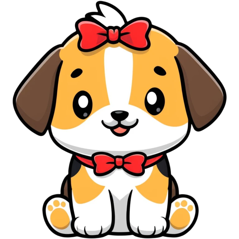 Puppy wearing bow emoji