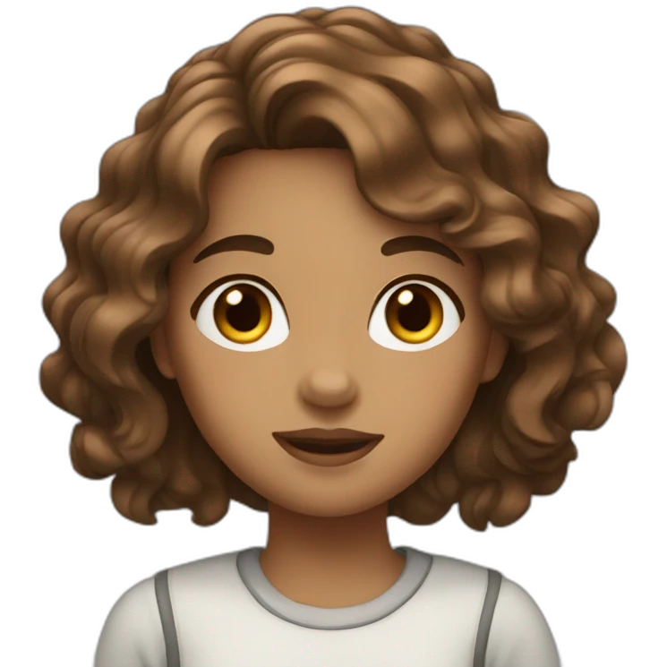 girl with wavy brown hair emoji
