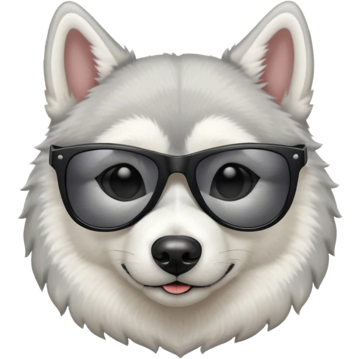 white/grey husky dog with black sunglasses emoji