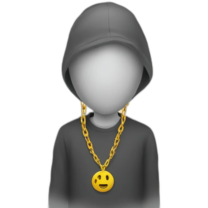 Anonymous wearing anonymous chain emoji