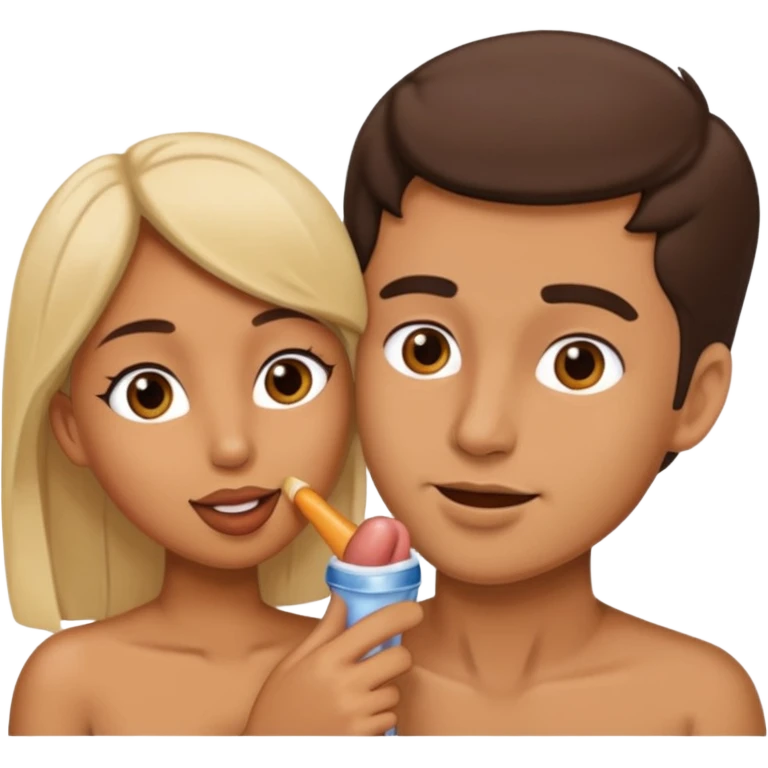 La femme suçe le zizi de m'homme emoji