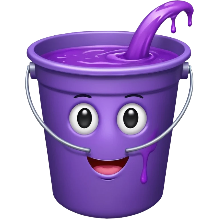 cartoon bucket with purple goo emoji