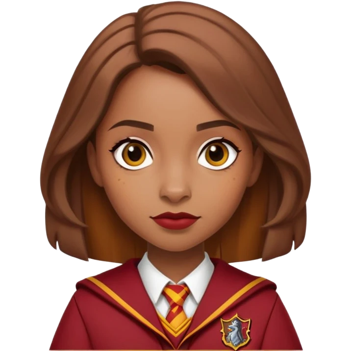 Angelina Johnson in harry potter, wear hogwarts gryfindor uniform emoji
