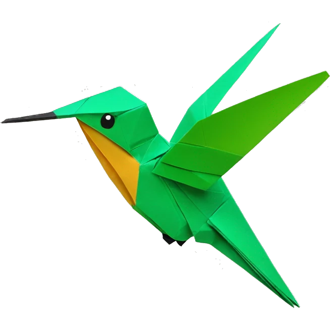 colibri qui vole en origami emoji