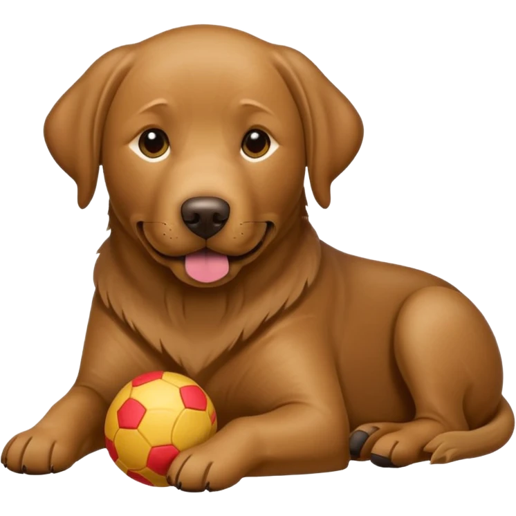 Brauner Labrador der jongliert  emoji
