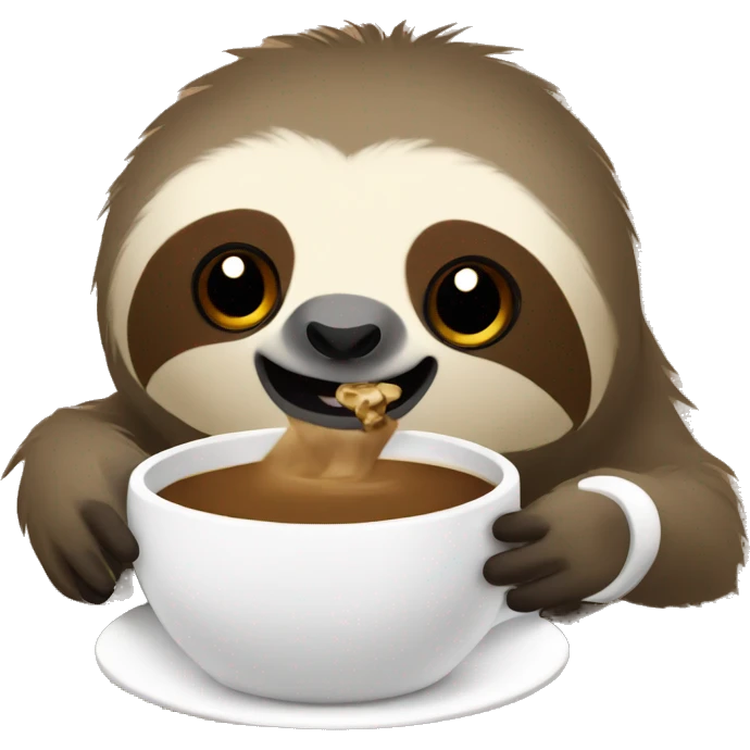 Sloth with coffee emoji