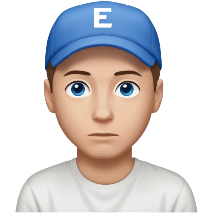 Eminem with blue eyes, brown hair emoji
