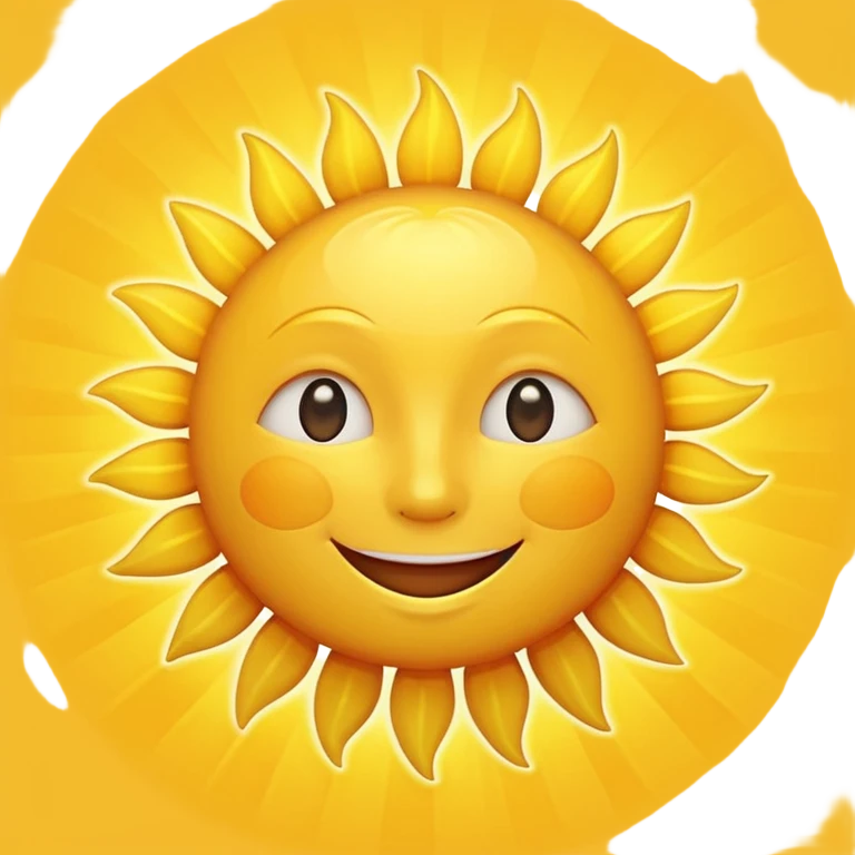 smiling sun emoji, simple and cheerful emoji