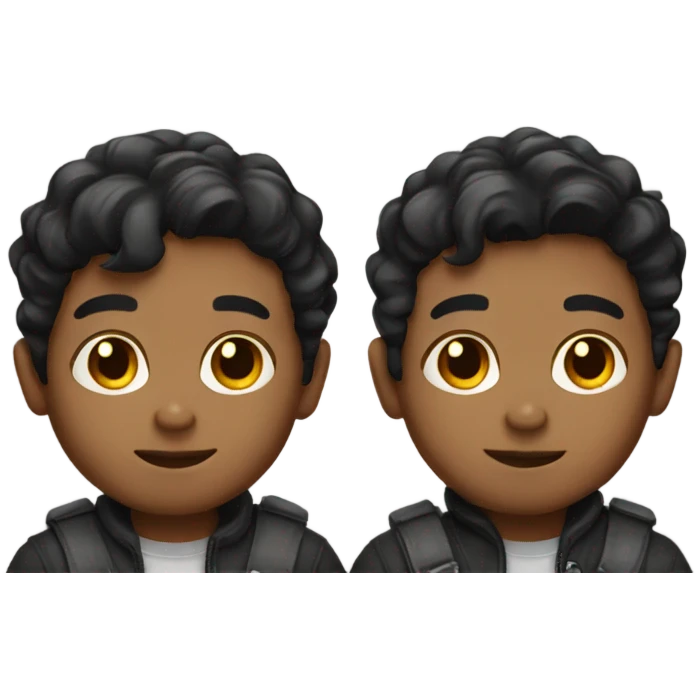 Dark haired twin boys  emoji