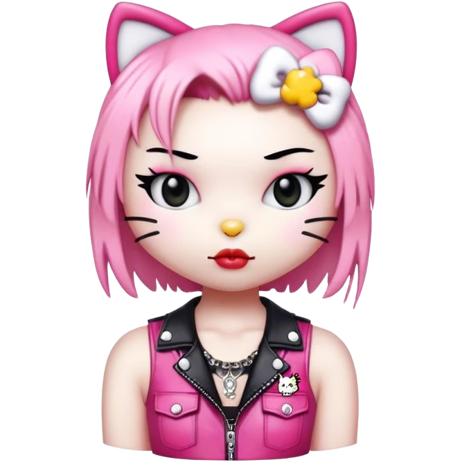 punk rock hello kitty girl emoji