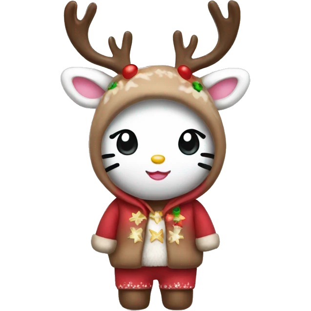 hello kitty in a reindeer outfit emoji
