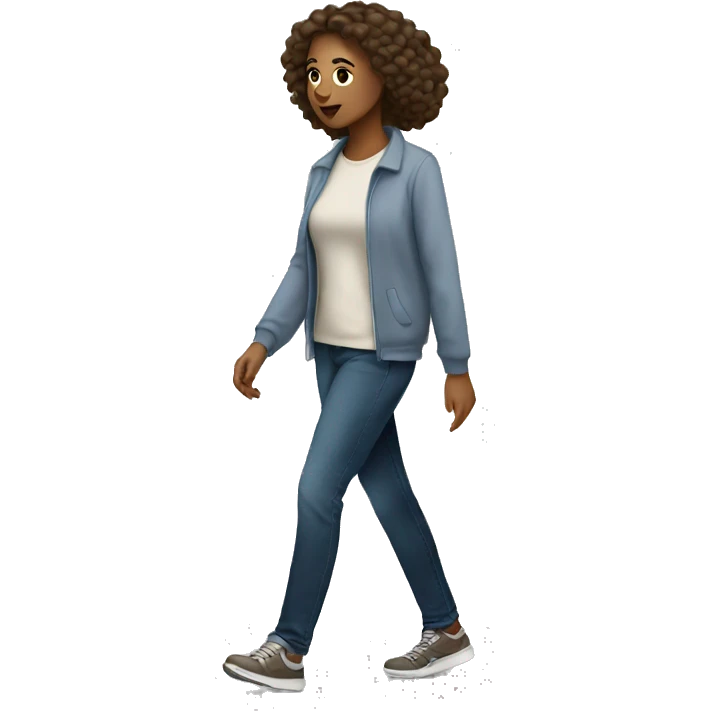 Light skinned woman walking emoji