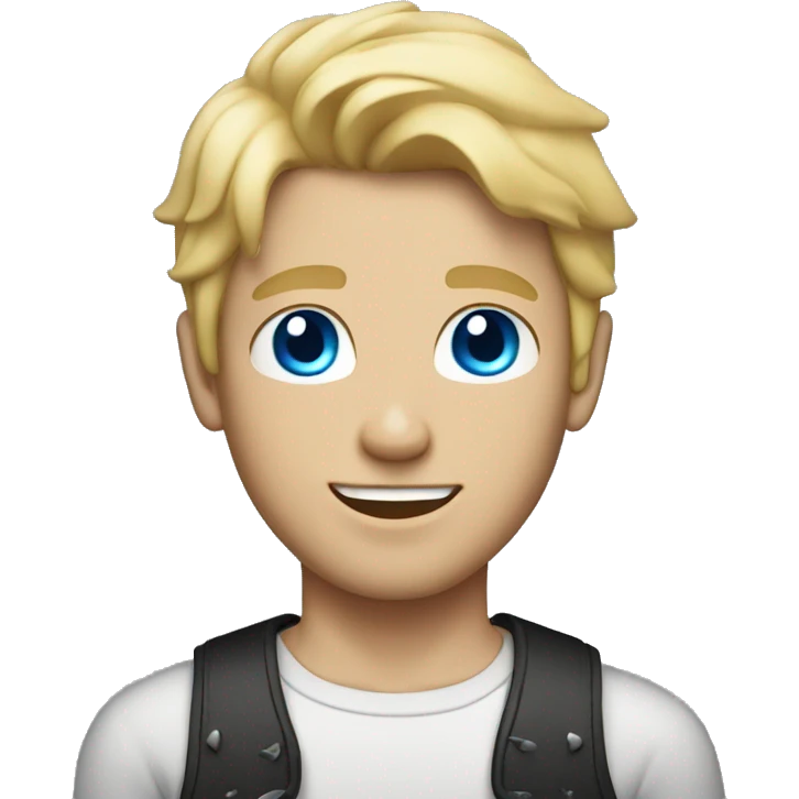 Blonde hair  middle part, blue eyed boy with abs emoji
