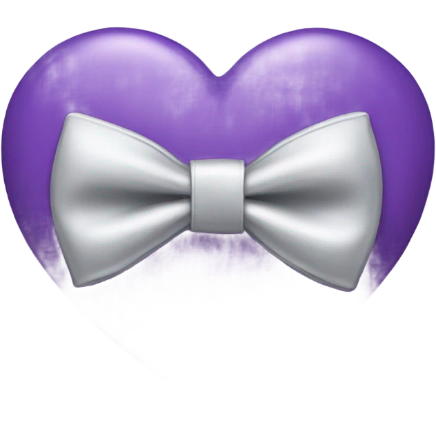 purple Heart with silver bow tie emoji