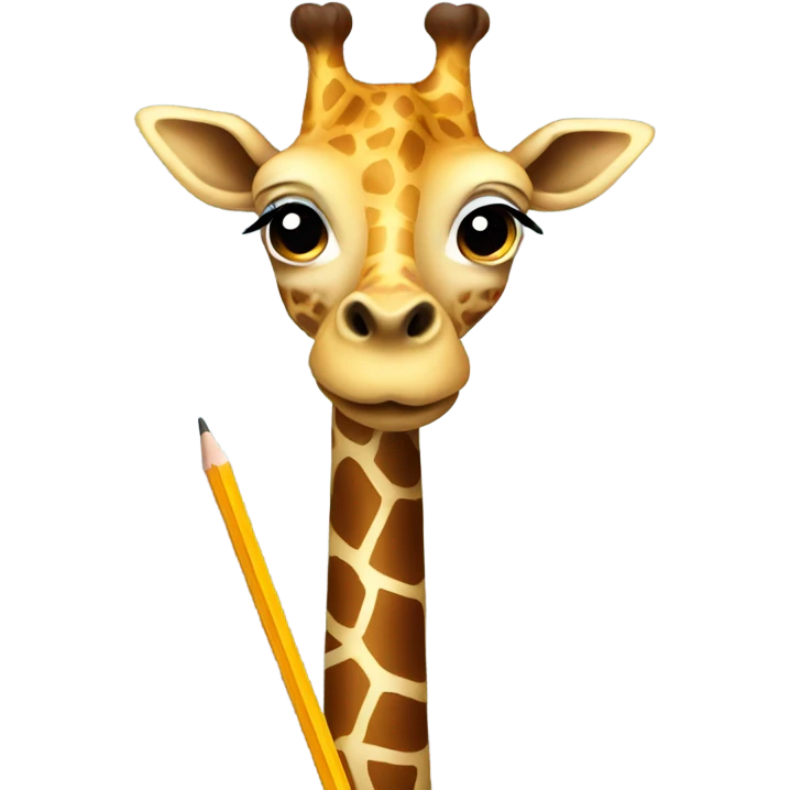 Giraffe with a pencil  emoji