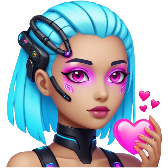 cyberpunk neon love emoji