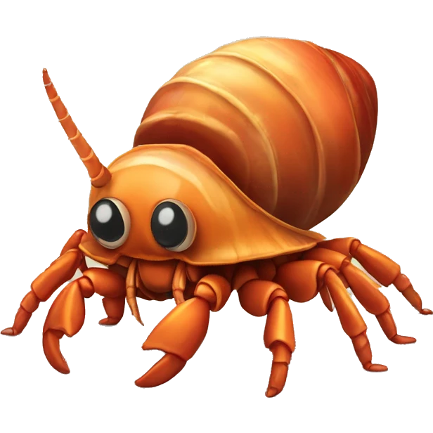 A cartoony hermit crab emoji