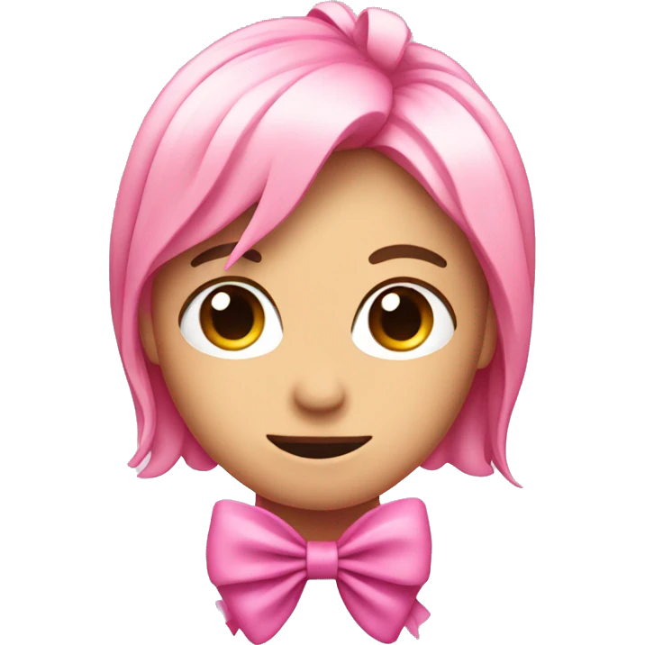 pink bow with long ends that are wispy emoji