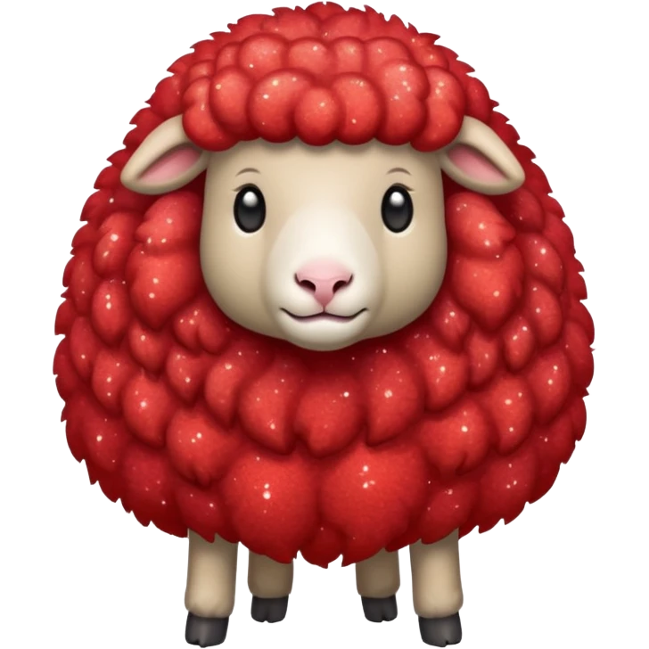 red glitter sheep emoji