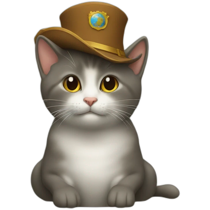 un chat sur un dauphin emoji
