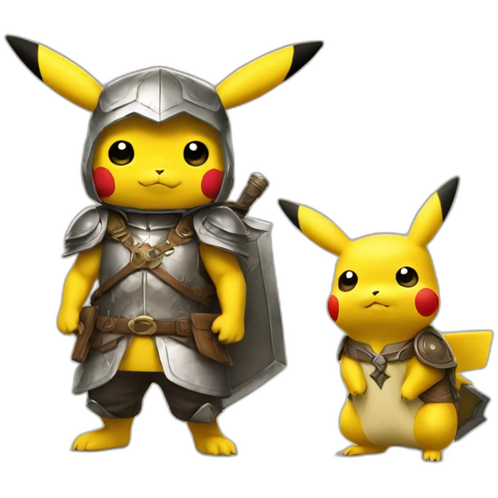 pikachu avec armur de chevalier des ténébre emoji