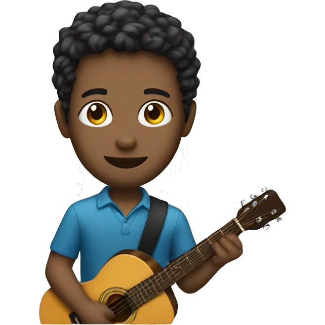 Young music teacher with guitar  emoji