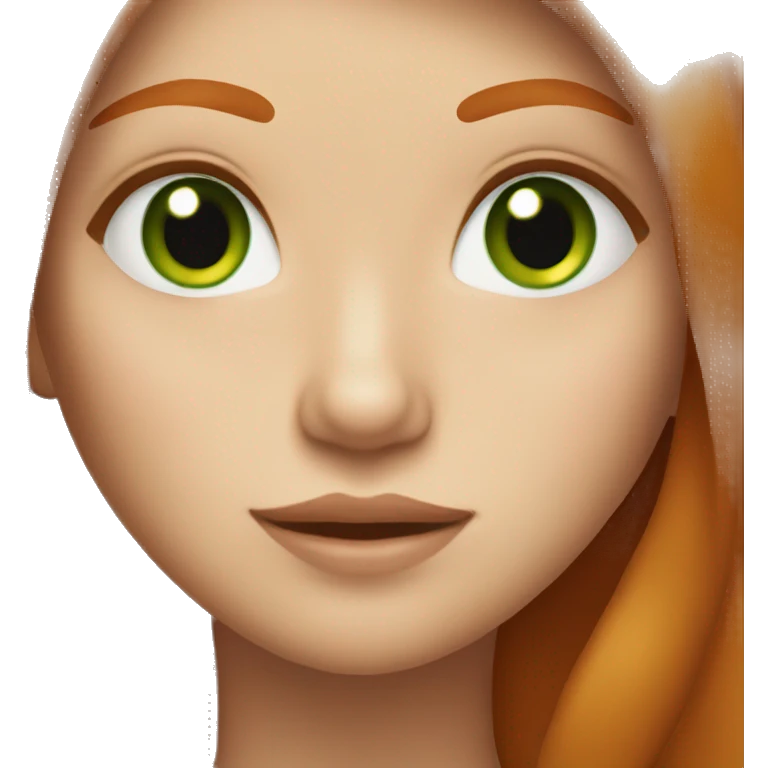 Ginger straight long hair girl with green eyes  emoji