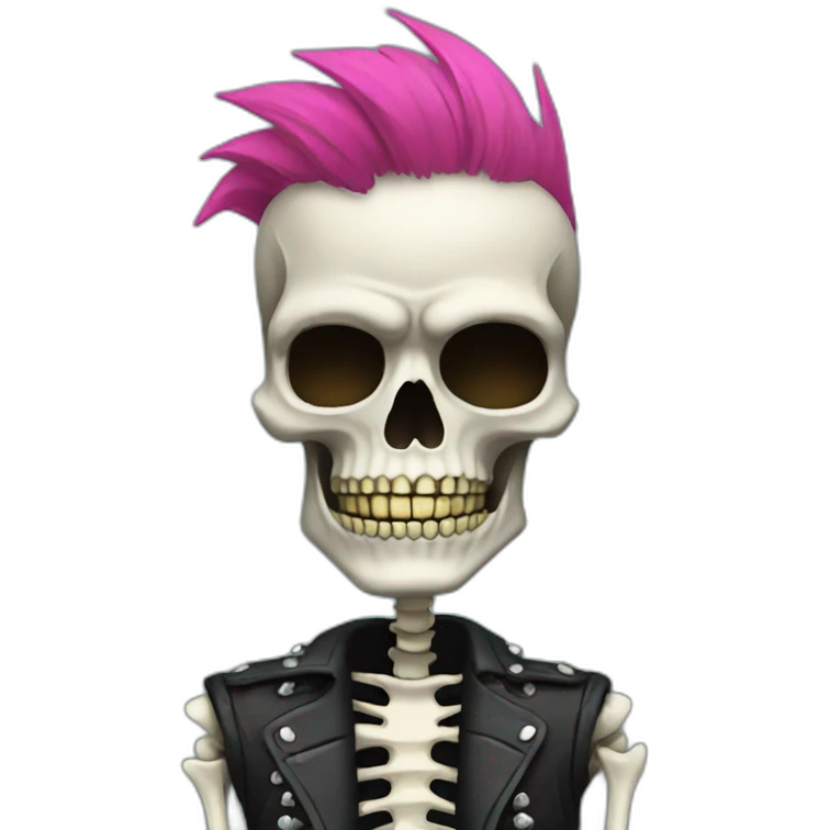 Punk skeleton emoji