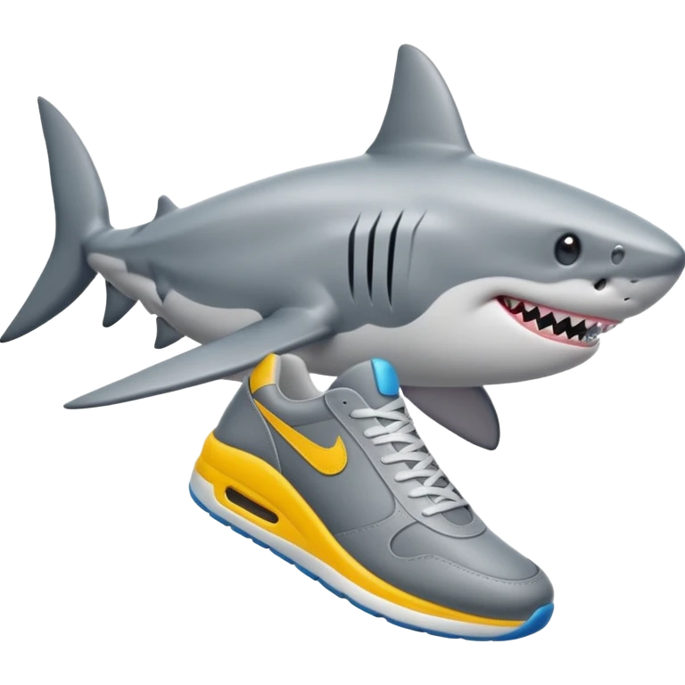 Shark with shoes emoji