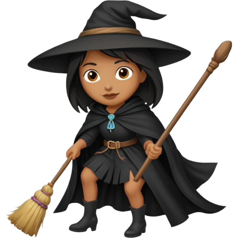 Bruja en escoba emoji
