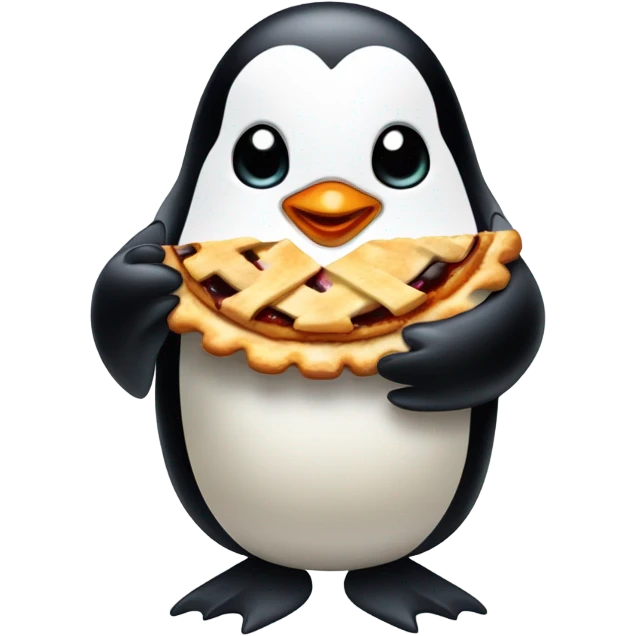 penguin eating pie emoji