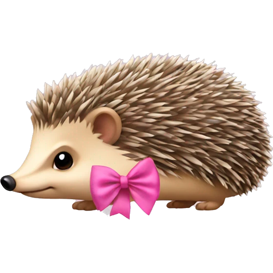 hedgehog with a pink bow emoji