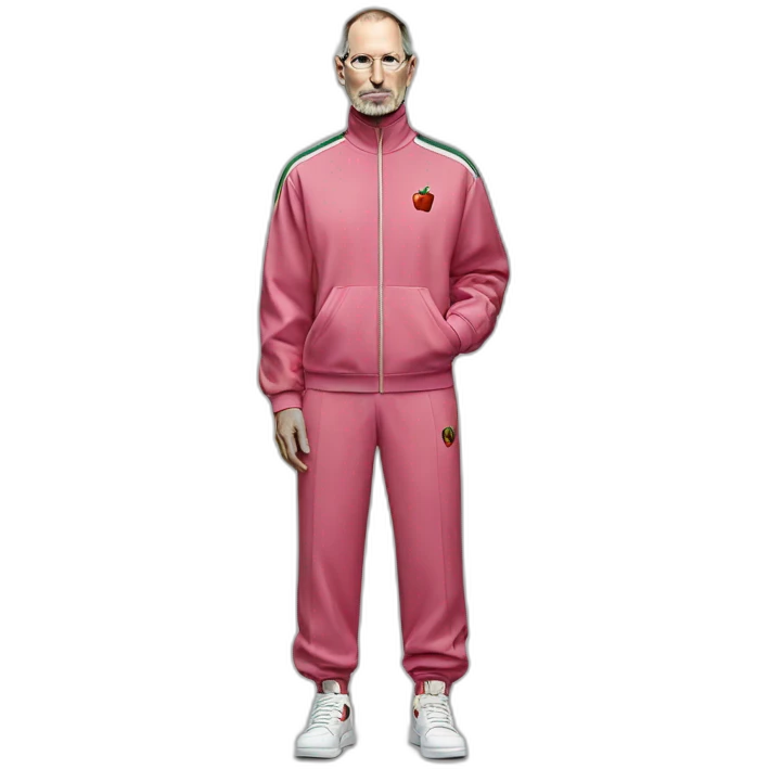Steve Jobs with Gucci jogging suit with Jordan’s sneakers  emoji