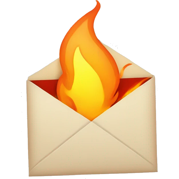 envelope with fire emoji