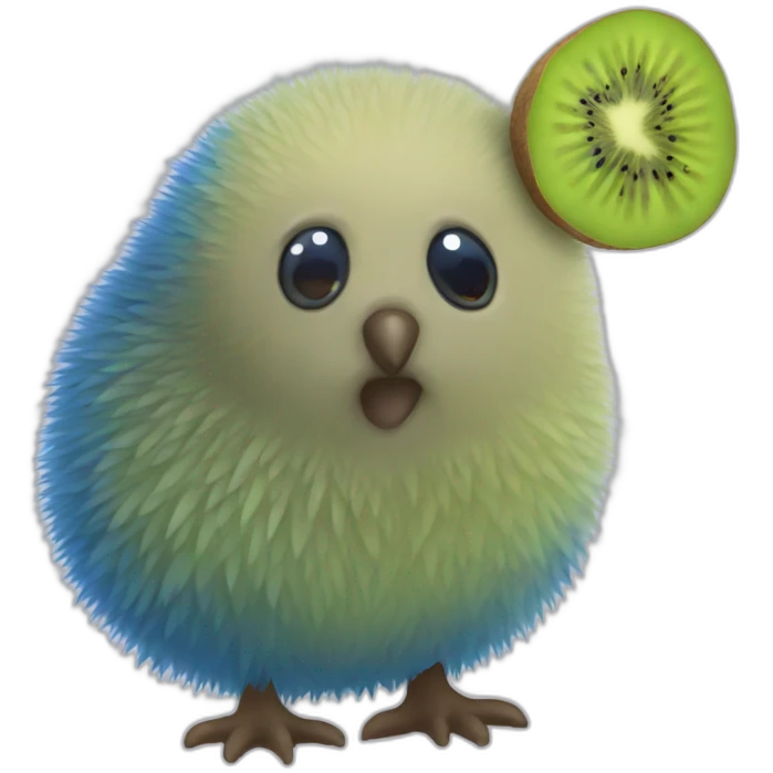 Cute Blue kiwi emoji