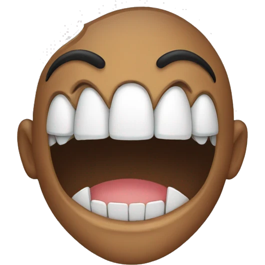 Woman with large teeth emoji