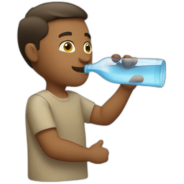 White Man drink water emoji