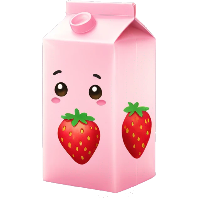 Strawberry milk carton kawaii emoji