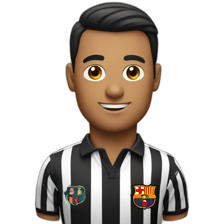 Referee with a Barcelona shirt emoji
