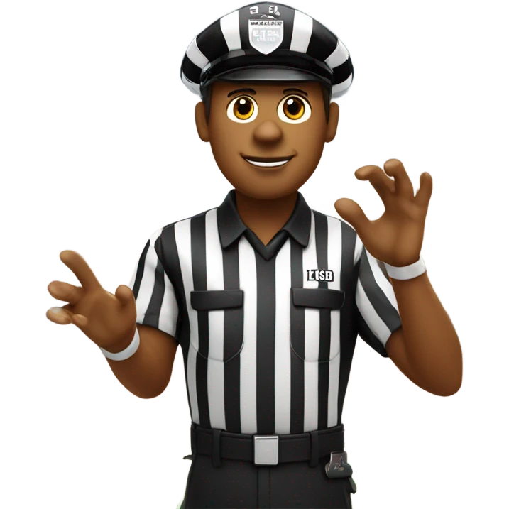 A football referee wearing a chiefs uniform emoji