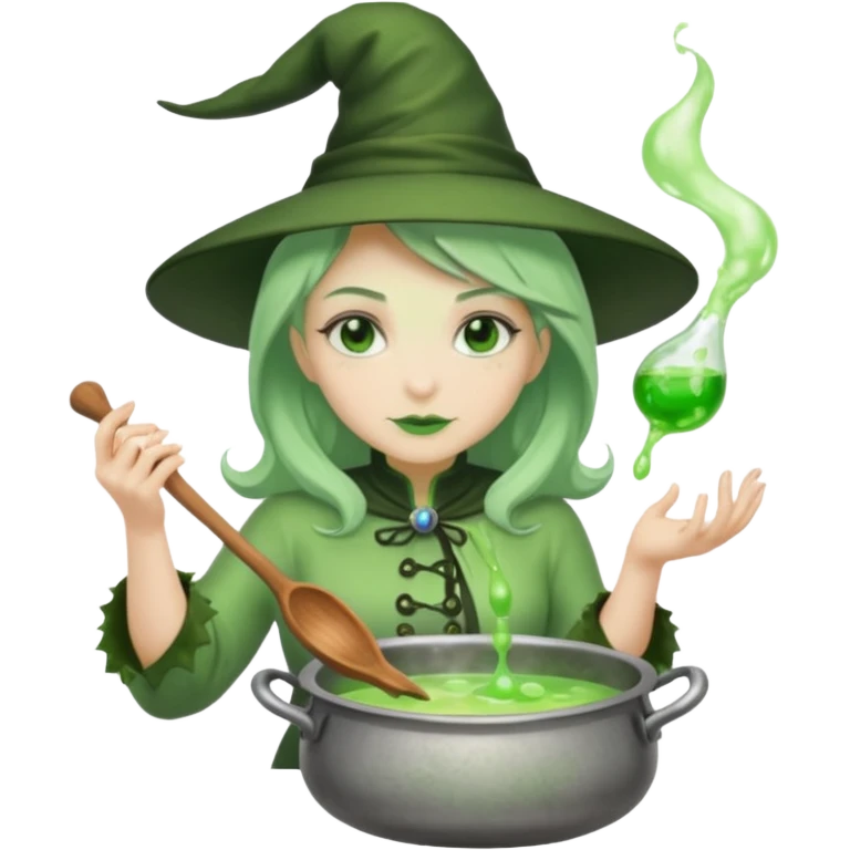 green witch cooking potion emoji