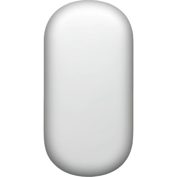 Plain pill tablet with a line in the middle with an oblong shape emoji