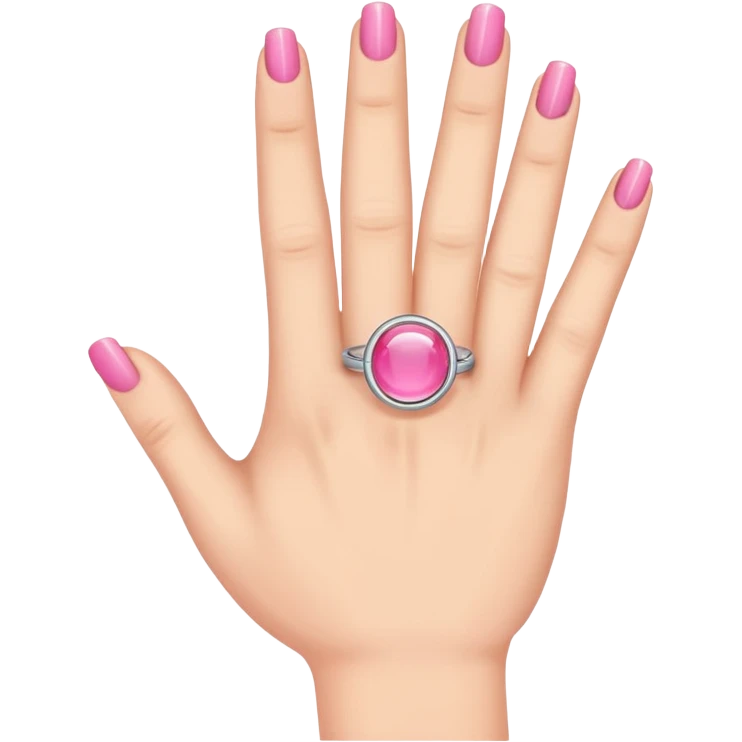 hand with pink ring emoji