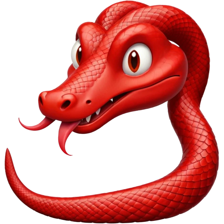 Red snake making disgusted face emoji