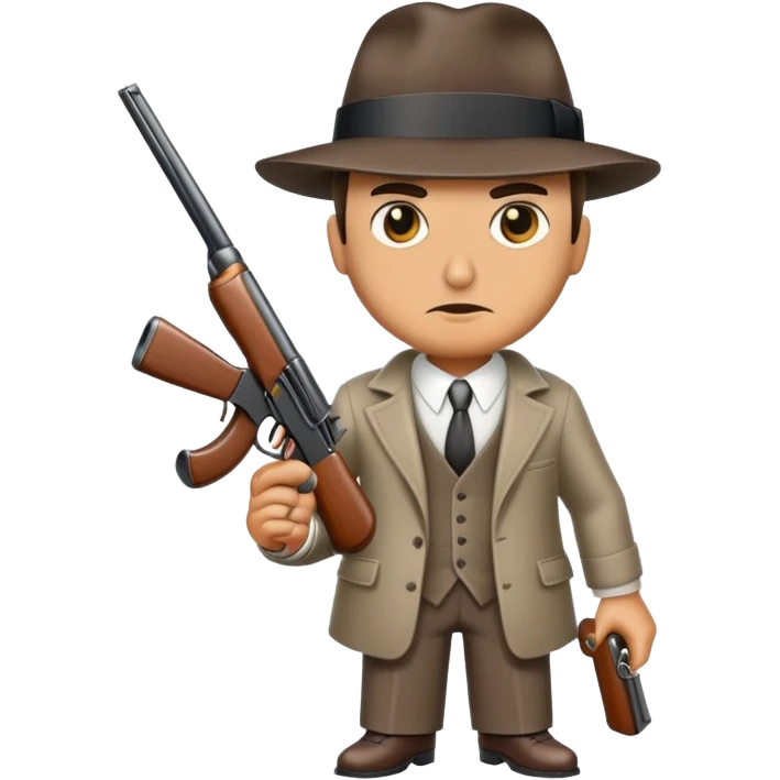 mafia gangster with tommy gun emoji