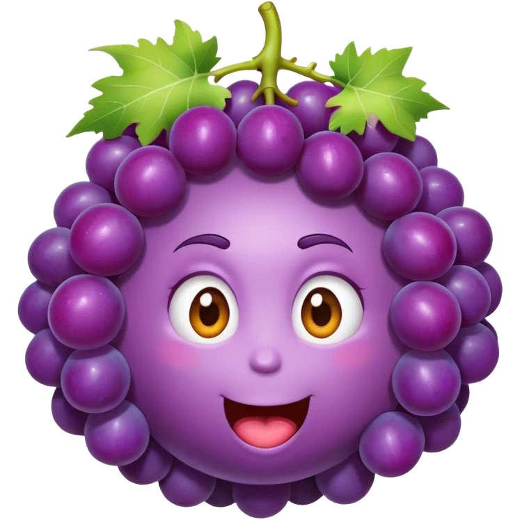 grape with crazy hair emoji