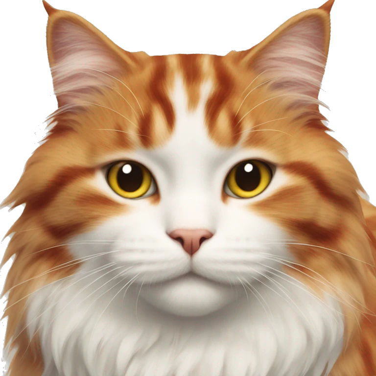 red and white fluffy cat emoji