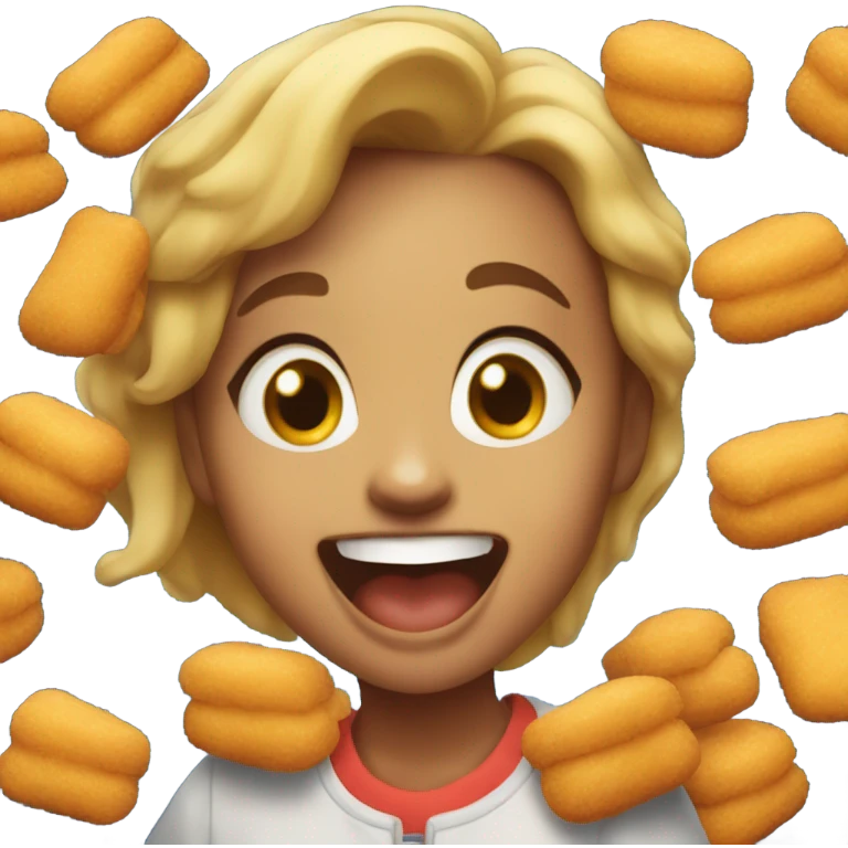 Girl eating chicken nuggets  emoji