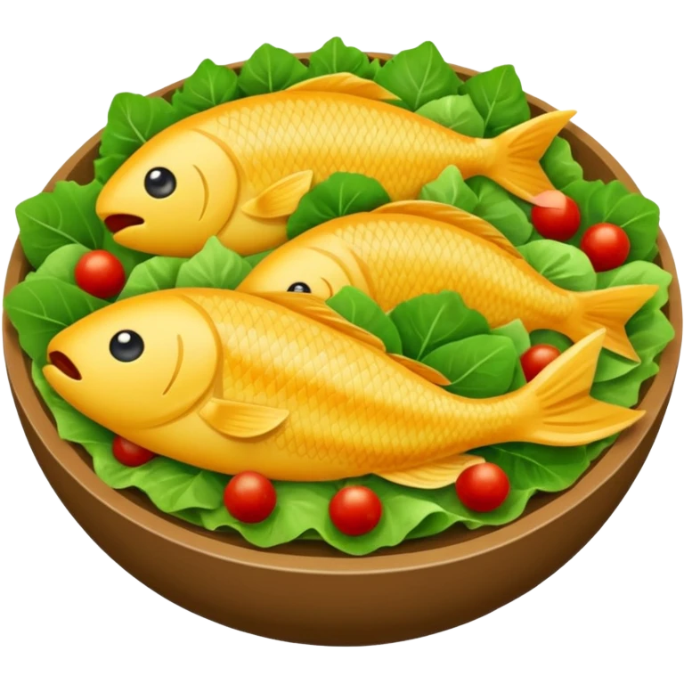 buatkan emoji salad namun berbentuk ikan 🐟 yang chubby untuk discord emoji emoji